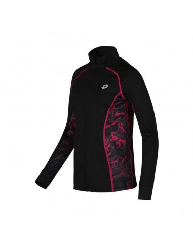 SUDADERA LOTTO NEGRA ROSA RUN FIT 217391-310