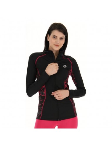 SUDADERA LOTTO NEGRA ROSA RUN FIT 217391-310