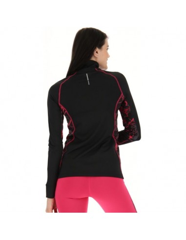SUDADERA LOTTO NEGRA ROSA RUN FIT 217391-310