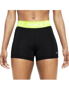 PANTALON CORTO NIKE PRO NEGRO CINTURA AMARILLO 2