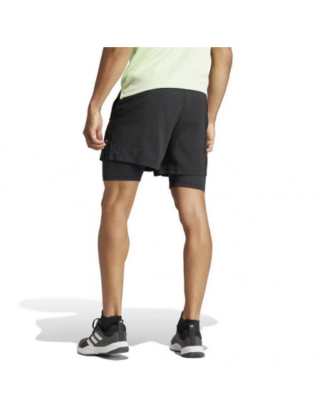 PANTALON CORTO ADIDAS GYM C/MALLA NEGRO IR8597